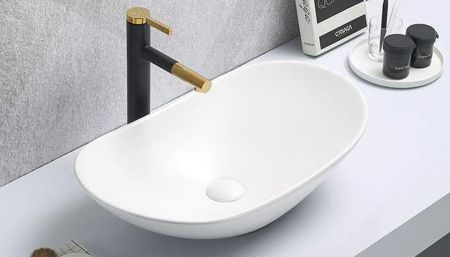 Раковина из сантехнического фаянса Velvex 7811AMW 60х40 накладная цвет белый без отверстий под смеситель