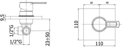 Смеситель для душа Paffoni Ringo RIN010CR встраиваемый в стену хром - фото 2