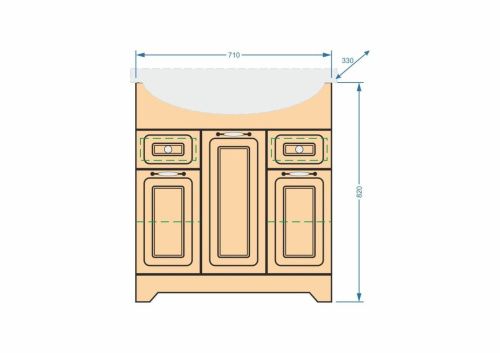 Тумба под раковину Stella Polar Кармела SP-00000179 70х30 напольная цвет коричневый - фото 2