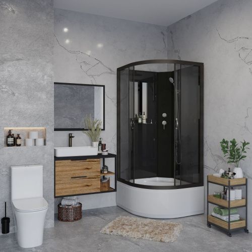 Душевая кабина Niagara Classic 65081434BK 90х90 четверть круга без крыши ориентация универсальная - фото 3