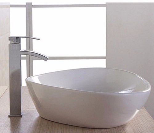 Раковина из сантехнического фаянса CeramaLux 7472B 60х40 накладная цвет белый без отверстий под смеситель - фото 5