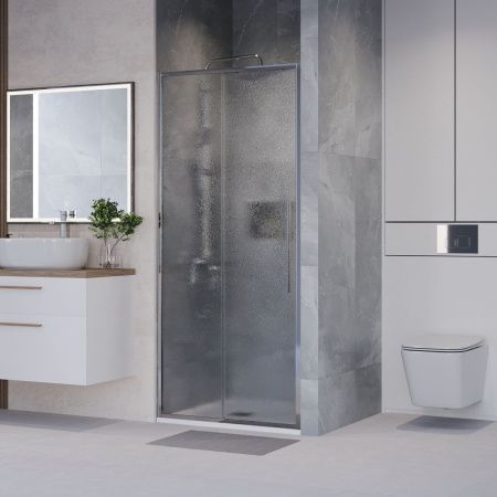 Душевая дверь Niagara Nova NG-65-10CH 100х195 стекло шиншилла профиль хром