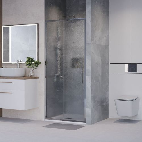 Душевая дверь Niagara Nova NG-65-9CH 90х195 стекло шиншилла профиль хром - фото 3