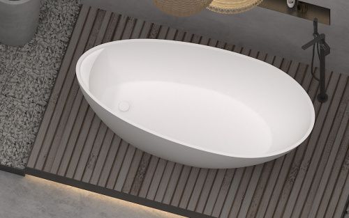 Ванна из искусственного камня Timo MARI MARI1700 170х80 отдельностоящая овальная - фото 2