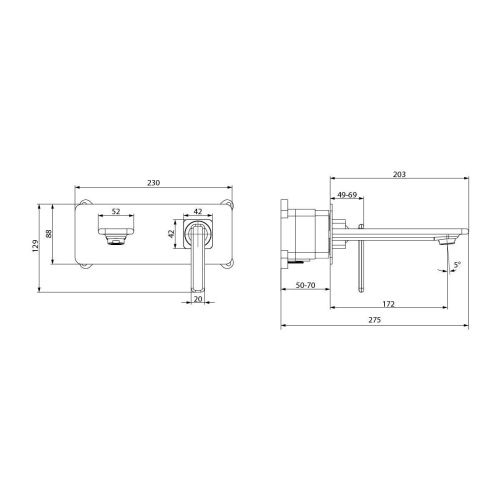 Смеситель для раковины LeMark Mista LM6426WG встраиваемый в стену белый/золото - фото 3