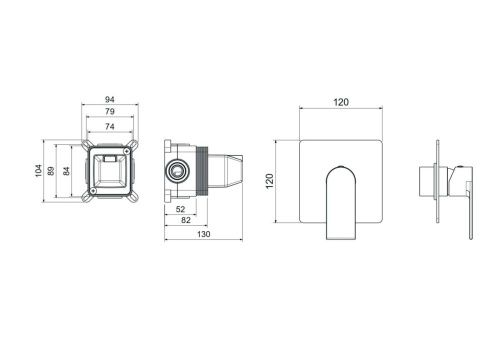 Смеситель для душа Aquatek ЛИРА AQ1466CR встраиваемый в стену хром - фото 3