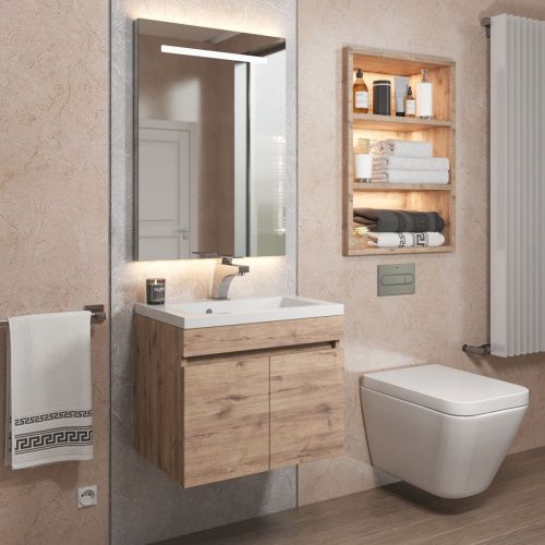 Тумба с раковиной Uperwood Eva 3930313467 50х40 цвет коричневый - фото 3