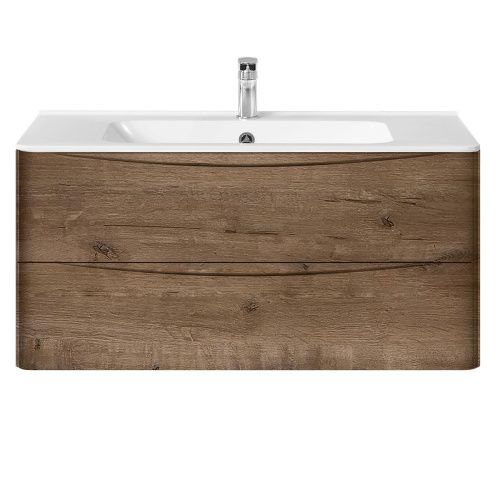 Тумба под раковину Vincea Paola VMC-2P100VO 100х50 подвесная цвет коричневый - фото 3