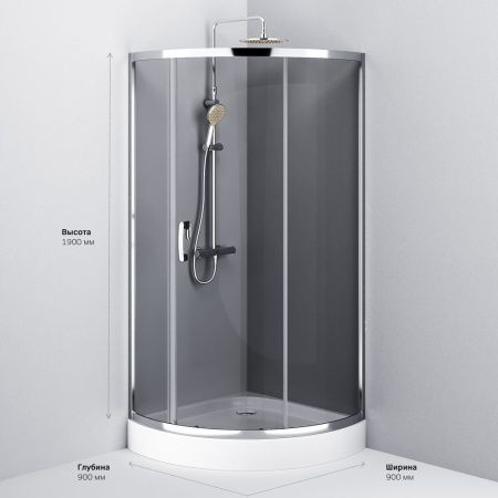 Душевой уголок Am.Pm Like W83G-315-090CG64 90х90 стекло тонированное профиль хром без поддона