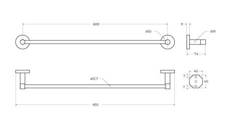 Полотенцедержатель Cezares RELAX RELAX-TH-65-NOP