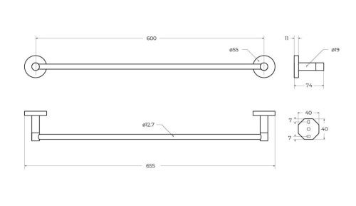 Полотенцедержатель Cezares RELAX RELAX-TH-65-NOP - фото 2