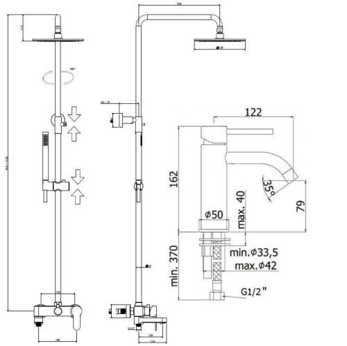 Душевая стойка Paffoni Light KITCOL632BO71 настенная цвет белый - фото 5