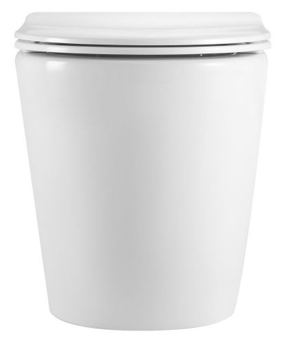 Унитаз приставной Iberica Blanca Bilbao alto IB.BLA.334.1B1 белый с сиденьем микролифт безободковый смыв торнадо - фото 3