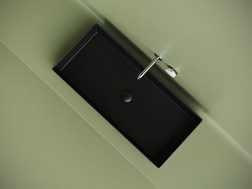 Раковина из сантехнического фарфора Ceramica Nova ELEMENT CN6072MB 80х40 накладная цвет черный без отверстий под смеситель - фото 5
