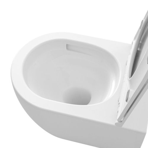 Унитаз подвесной Grossman Торнадо GR-4415SQ белый с сиденьем микролифт безободковый смыв торнадо - фото 4