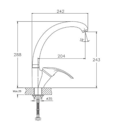 Смеситель для кухни Haiba HB21-5 HB4221-5 на мойку сатин