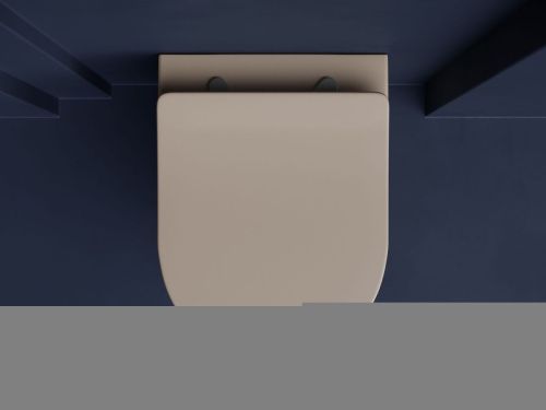 Унитаз подвесной Ceramica Nova BALEARICA CN6000MC коричневый с сиденьем микролифт безободковый душевой смыв - фото 3