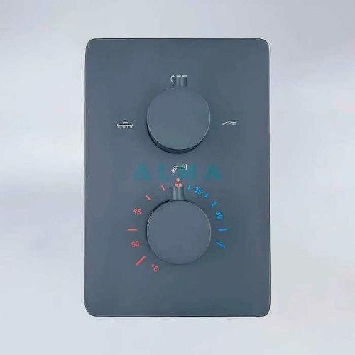 Душевая система ALMAes Weber TVZ-0808 встраиваемая в стену цвет черный с термостатом - фото 3