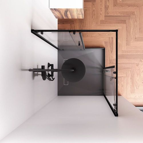 Душевой уголок Am.Pm Sunny W87G-403-9090-BT 90х90 стекло прозрачное профиль черный без поддона - фото 4