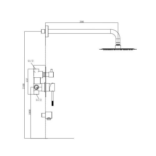 Душевая система Voda VSLG Set_3in1 встраиваемая в стену цвет золото - фото 3