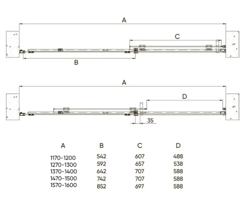 Душевая дверь Veconi Vianno VN70GR-130-01-C4 130х195 стекло прозрачное профиль золото - фото 2