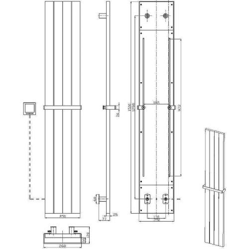 Полотенцесушитель электрический Boheme Flat 725-MW 25х150 белый - фото 4