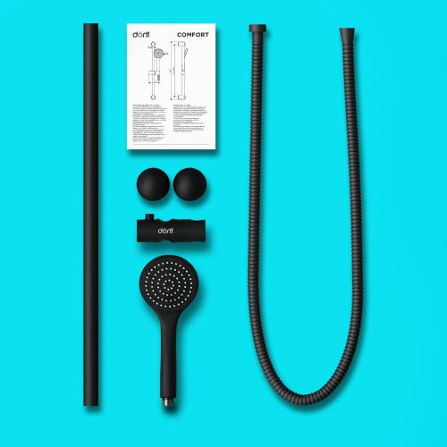 Душевой гарнитур Dorff Comfort D0108000BL настенный черный - фото 5