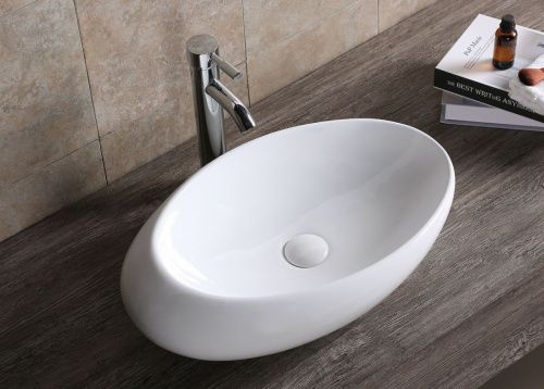 Раковина из сантехнического фарфора Cerutti SPA CR0058C 70х50 накладная цвет белый без отверстий под смеситель