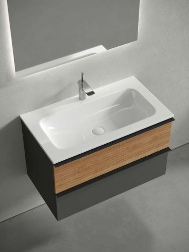 Тумба под раковину Sancos DELTA DL80GR 80х40 подвесная цвет коричневый - фото 4