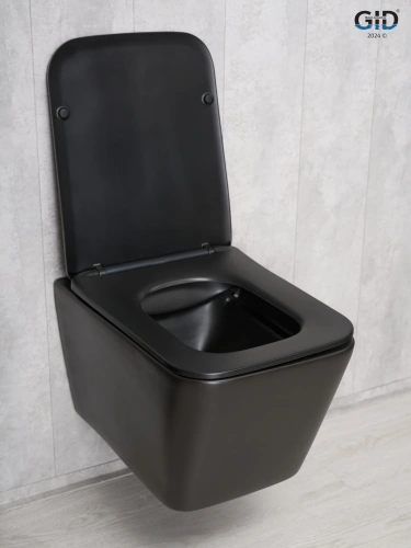 Унитаз подвесной Gid Cuadrado 62225Y черный с сиденьем микролифт безободковый - фото 2