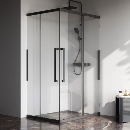 Душевой уголок Am.Pm Func W84G-403-12090-BТ 120х90 стекло прозрачное профиль черный без поддона