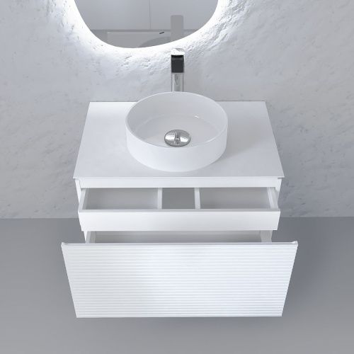 Тумба под раковину Jorno STONE Stn.01.80/P/W/JR 50х40 подвесная цвет белый - фото 3