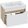 Тумба под раковину СанТа Сатурн 700371 80х50 подвесная цвет белый/коричневый