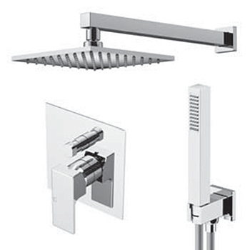 Душевая система Gattoni Kubik KTQ15/PDC0 встраиваемая в стену цвет хром