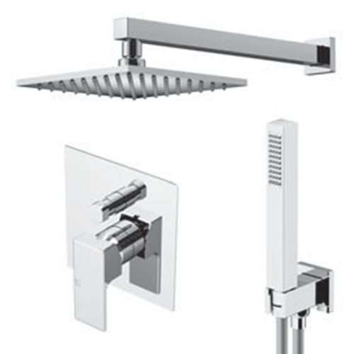 Душевая система Gattoni Kubik KTQ15/PDC0 встраиваемая в стену цвет хром