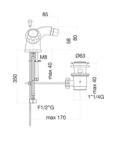 Смеситель Fiore 14CR0150 на биде хром - фото 3