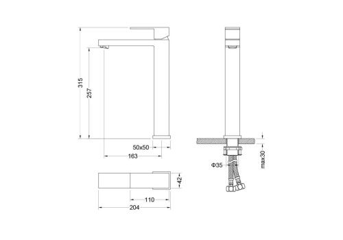Смеситель Aquatek ЛИБРА AQ1604CR на раковину хром - фото 3
