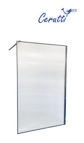 Душевая перегородка Cerutti SPA STRIP T120 120х190 стекло рифленое профиль черный - фото 3