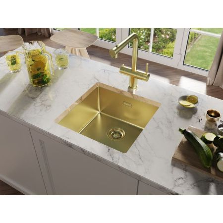 Кухонная мойка Grandex Aqua 5011351 45х45 цвет золото поверхность матовая