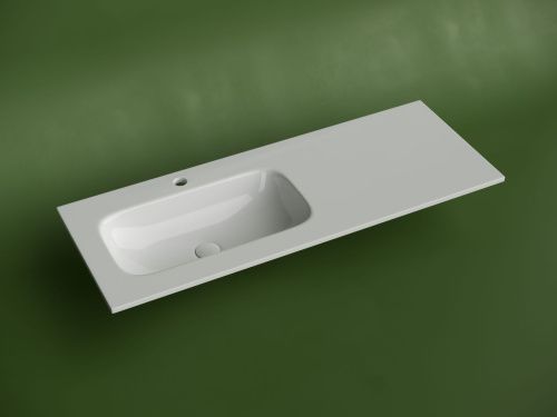 Раковина из сантехнического фарфора Ceramica Nova GRACE CN7020 120х50 накладная цвет белый 1 отверстие под смеситель - фото 2