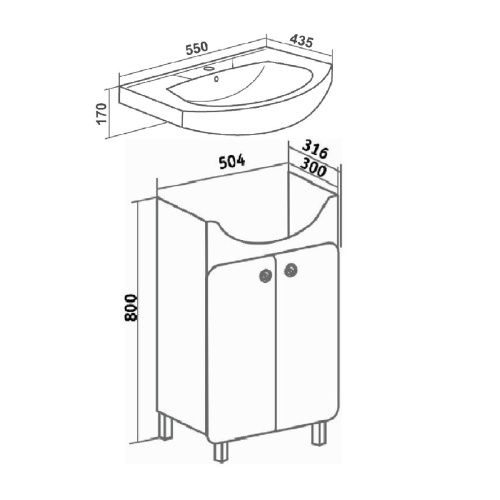 Тумба под раковину Runo Капри УТ000003778 50х30 напольная цвет белый - фото 4