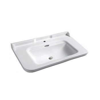 Раковина из сантехнического фарфора Kerasan Waldorf 4142K1bi/cr*1 100х60 подвесная цвет белый/хром 1 отверстие под смеситель