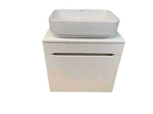 Тумба с раковиной Sintesi STL.W7013_SIN-LVB-APP-409 60х60 подвесная цвет белый - фото 4