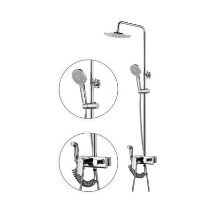 Душевая стойка Fashun A2448 настенная цвет хром