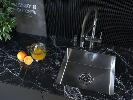 Кухонная мойка Paulmark ALLER 48 UNI PM804844-BS 45х40 цвет серый поверхность брашированная