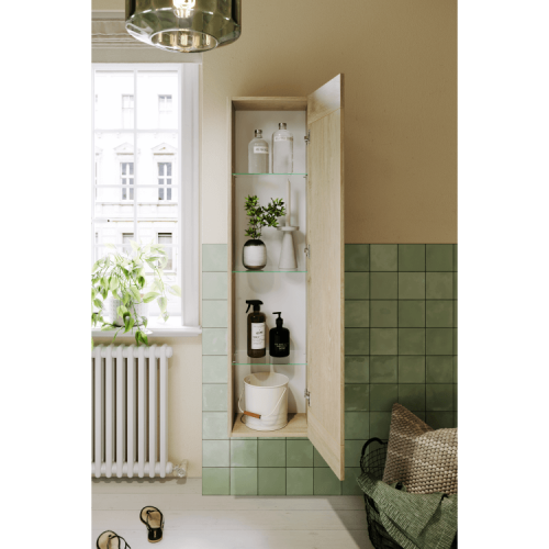 Шкаф-пенал Aqwella Y AST0535DD 40х140 подвесной цвет коричневый - фото 4