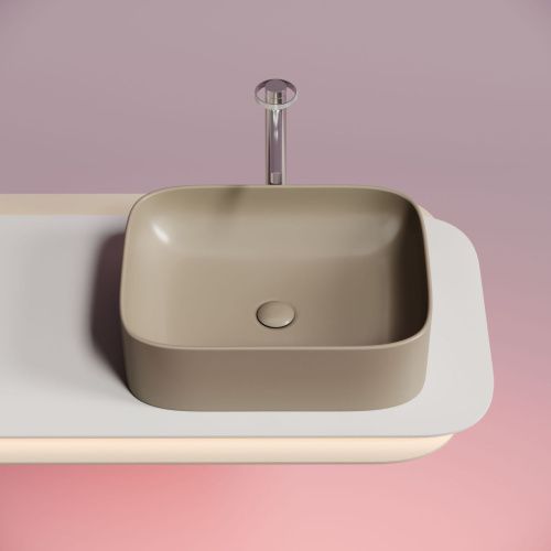 Раковина из сантехнического фарфора Ceramica Nova ELEMENT CN6052MC 50х40 накладная цвет коричневый без отверстий под смеситель - фото 3