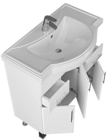 Тумба под раковину СанТа Дублин 223008 80х30 напольная цвет белый