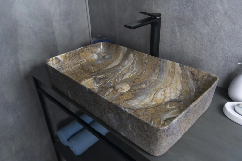 Раковина керамическая Gid Geométrico 54475 60х30 накладная цвет многоцветный без отверстий под смеситель - фото 4