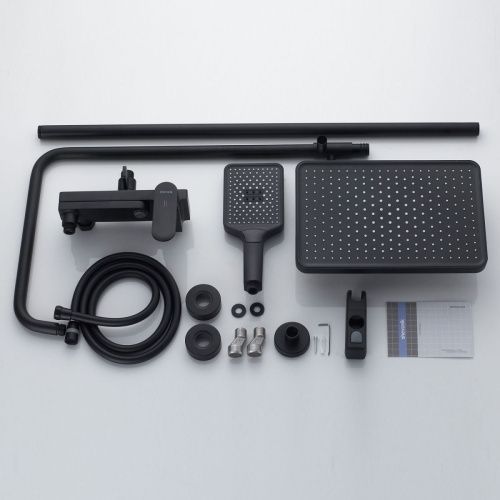 Душевая стойка Shevanik S4536H настенная цвет черный - фото 4